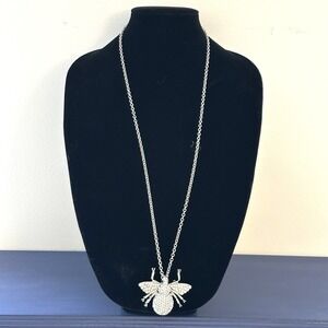 Brighton‎ Solstice Fly Silver Crystal Pendant Necklace Fashion Jewelry 26"